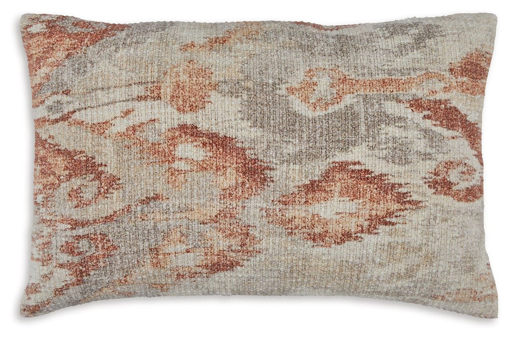 Earthy hues for a soothing mood. This pillow gives a homey touch to contemporary aesthetics. Its woven construction adds texture to your decor, while an almost-abstract ikat design further elevates the look. Itâ€™s a chic way to cozy up your favorite loun