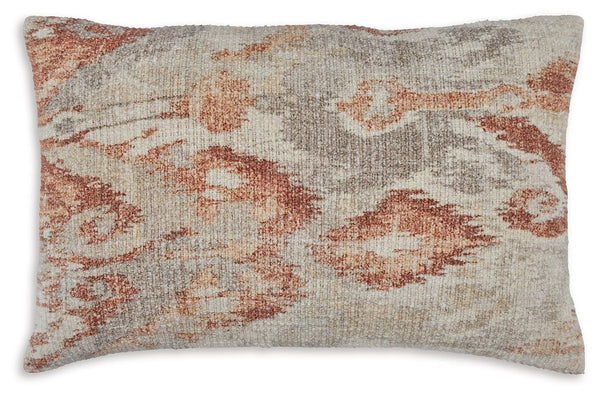 Earthy hues for a soothing mood. This pillow gives a homey touch to contemporary aesthetics. Its woven construction adds texture to your decor, while an almost-abstract ikat design further elevates the look. Itâ€™s a chic way to cozy up your favorite loun