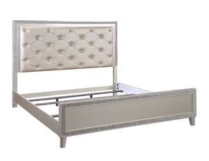 Sliverfluff - Eastern King Bed - Pearl Silver - Wood