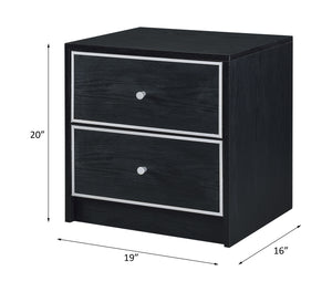 Jabir - Accent Table - Black With Silver Trim