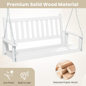 Premium solid wood material for superior durability and stability <br>Seats up to 2 persons and holds up to 500 lbs <br>Long metal chains and sturdy S-shaped hooks for safe swinging <br>Inclined backrest  curved seat and cozy armrests add comfort <br>Slat