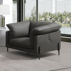 Tadi collection sofa in black leather exudes modern elegance and sophistication. With its clean lines and plush seating, it offers a perfect blend of comfort and style. Ideal for contemporary living spaces, the Tadi sofas provide a luxurious feel, making 
