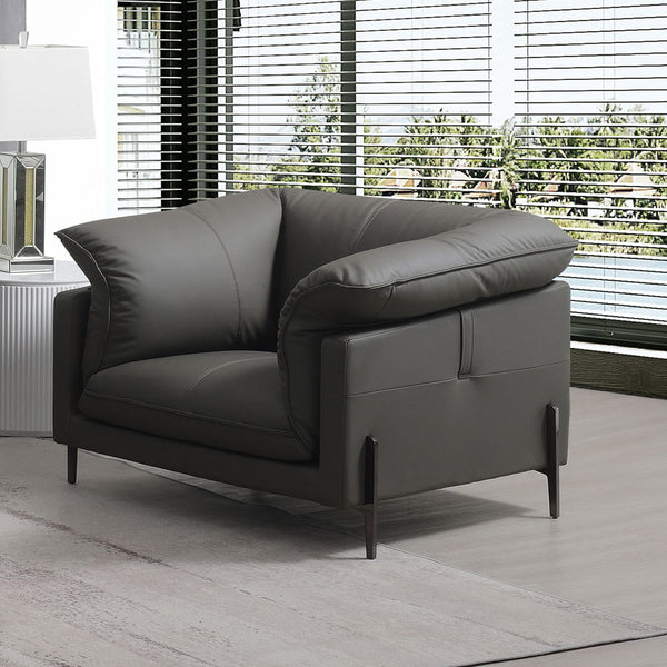 Tadi collection sofa in black leather exudes modern elegance and sophistication. With its clean lines and plush seating, it offers a perfect blend of comfort and style. Ideal for contemporary living spaces, the Tadi sofas provide a luxurious feel, making 
