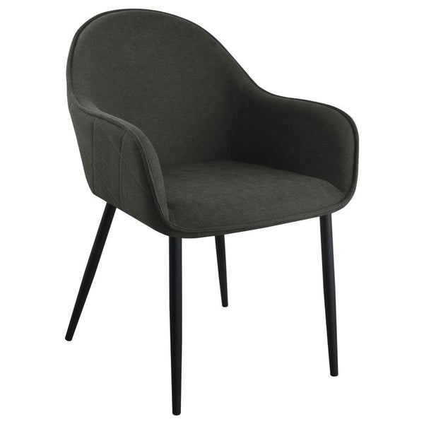 Emma - Fabric Upholstered Dining Arm Chair (Set of 2) - Charcoal