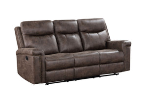 The Quade Dual Recliner Sofa in mocha brown is designed to offer lasting comfort and style. Constructed with a durable frame made from premium hardwood, plywood, and engineered wood, this sofa provides a strong foundation for years of reliable use. The pl