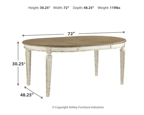 Realyn - White - 5 Pc. - Extension Table