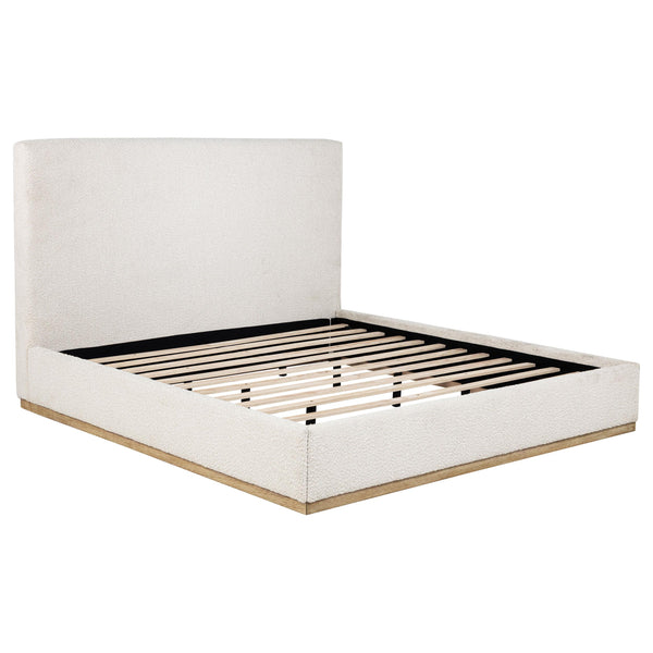 Knox Upholstered EASTERN KING Panel Bed Cream