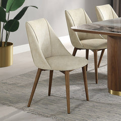 Willene - Side Chair (Set-2) - Beige And Walnut