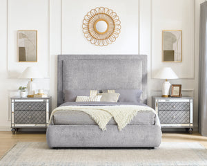 Reverie - Upholstered King Storage Bed - Pewter