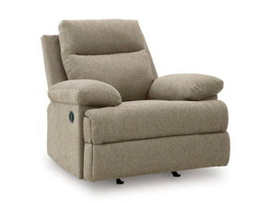Fully upright or completely stretched out is how this traditional-inspired rocker recliner caters to the art of relaxation. Super soft mocha-colored upholstery and sumptuous cushioningâ€”made all the more indulgent with pillow top armsâ€”cradles you in co