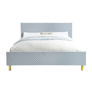 Gaines - Eastern King Bed - Gray High Gloss Finish
