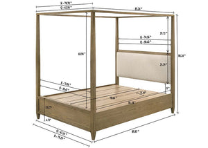  ideal for creating an inviting and warm atmosphere. The set features a stunning canopy bed as its centerpiece