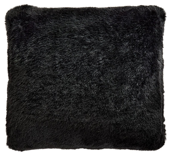 Soft, subtle and sensational. The plush feel of this faux rabbit fur pillow will drive you wild. Its black hue pairs with a variety of decor, from casual to contemporary.<br/><br/><b>Product Features</b><ul><li>Made of polyester</li><li>Soft polyfill</li>