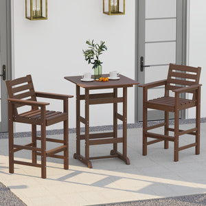 Made of weatherproof HDPE for long-time use<br>Stainless steel screws withstand extended use<br>Reinforced crossbars for strengthened structure<br>30" x 30" spacious tabletop offers ample space for food and drinks<br>Slatted design for simple maintenance 