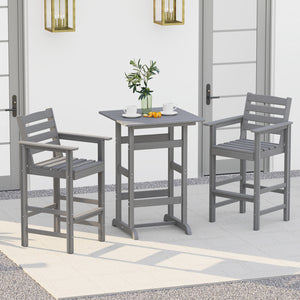 Made of weatherproof HDPE for long-time use<br>Stainless steel screws withstand extended use<br>Reinforced crossbars for strengthened structure<br>30" x 30" spacious tabletop offers ample space for food and drinks<br>Slatted design for simple maintenance 