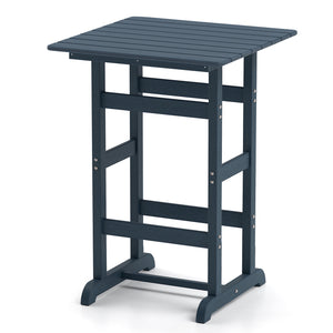 Made of weatherproof HDPE for long-time use<br>Stainless steel screws withstand extended use<br>Reinforced crossbars for strengthened structure<br>30" x 30" spacious tabletop offers ample space for food and drinks<br>Slatted design for simple maintenance 