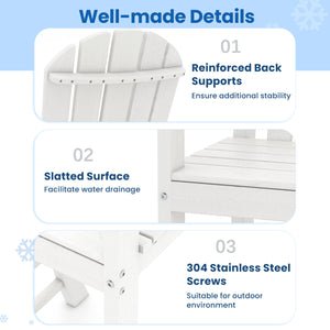 Stand against outdoor elements with all-weather and colorfast HDPE material<br>Treat earth better thanks to the recyclable characteristic<br>No need for complicated maintenance  just wipe it with soapy water<br>304 stainless steel screws for a longer outd