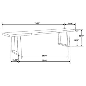 Ditman - Live Edge Wood Dining Bench - Gray Sheesham