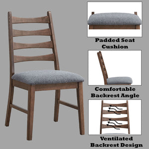 Mayah - Side Chair (Set of 2) - Dark Gray Linen & Walnut Finish