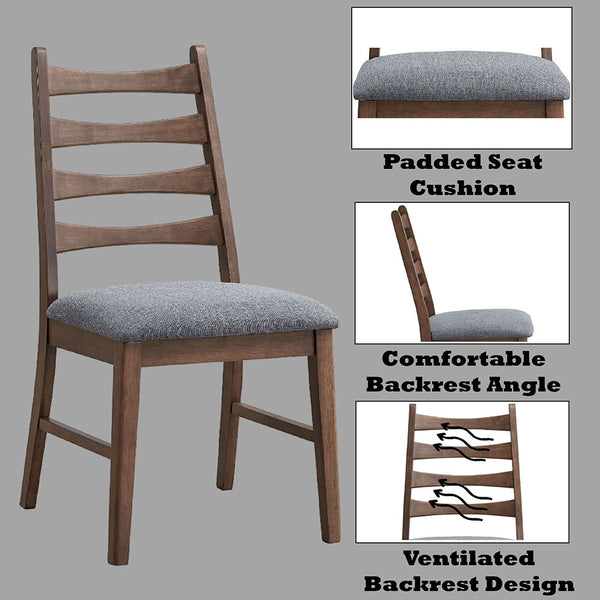 Mayah - Side Chair (Set of 2) - Dark Gray Linen & Walnut Finish
