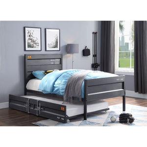  crafted with an industrial look that is an perfect match for your bedroom. The bed is ac