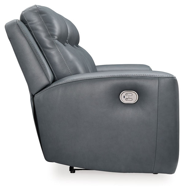 Mindanao - Steel - Power Reclining Sofa With Adj Headrest