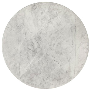 Haven - Round Genuine White Marble Top Coffee Table - Black