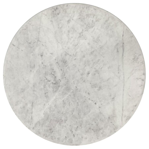 Haven - Round Genuine White Marble Top Coffee Table - Black