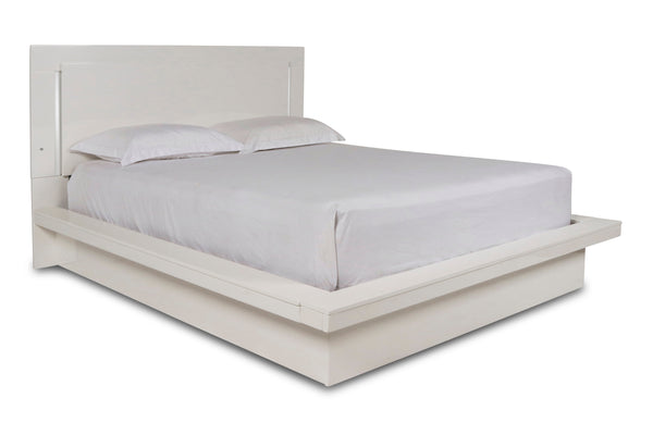 Upgrade your bedroom with the Sapphire Lighted Panel Bed in high gloss white. Constructed from high-quality manufactured wood, this bed features a flawlessly smooth, ripple-free surface and a sleek white laminate finish that adds a contemporary touch. The
