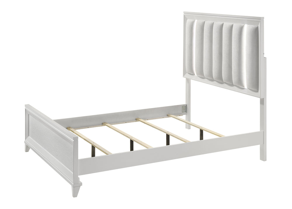 Cressida - Queen Bed With Slats - White<h4><b>Cressida - Queen Footboard With Slat - White</b></h4> <table width="100%"><colgroup><col style="width: 30%"> <col style="width: 70%"> </colgroup> <tbody> <tr> <td>Dimensions</td> <td> 63.00"L x 85.55"D x 64.00