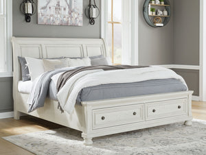  California King Sleigh Bed With 2 Storage Drawers