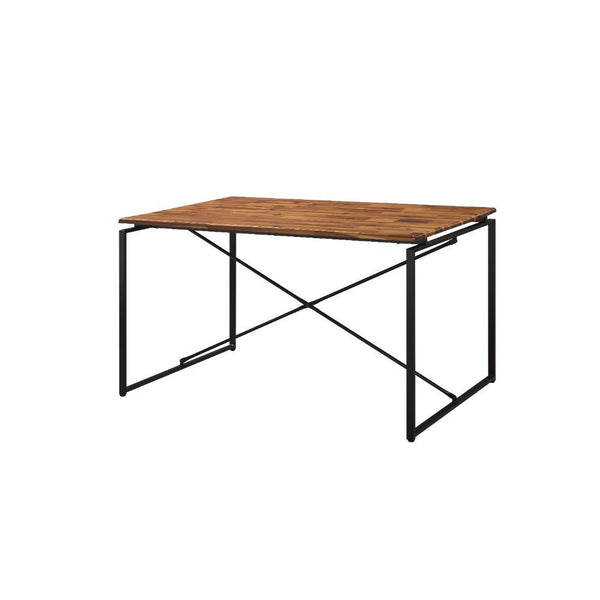 The Jurgen dining set features a rectangular table with fixed top and a metal sled base. With extra support from metal cross bars on its base, this industrial style table is both functional and stylish. Matching side chairs have comfortable PU padded seat
