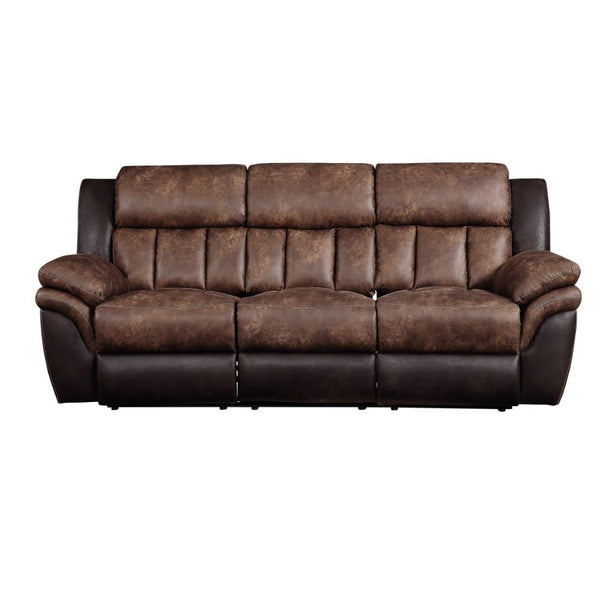 The Jaylen motion sofa set is comfortable and stylish! The two-tone upholstery design features toffee and charcoal polished microfiber thatâ€™s both velvety-soft and easy to maintain, making it perfect for even the messiest snacks. The tight back and seat