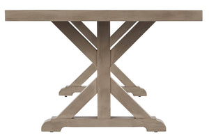Beachcroft - Beige - RECT Dining Table w/Umb OPT