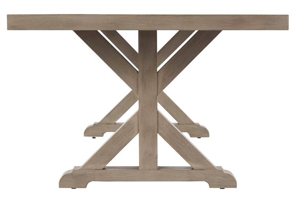 Beachcroft - Beige - RECT Dining Table w/Umb OPT