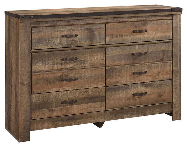 This dresser makes home on the range look so alluring. The aesthetic is earthy yet clean and sophisticated, with a rustic finish, plank-style details and nailhead trim that pay homage to reclaimed barn wood. Six various-sized drawers accommodate wardrobes
