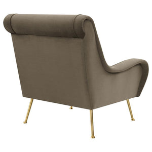 Ricci - Upholstered Saddle Arm Accent Chair - Truffle