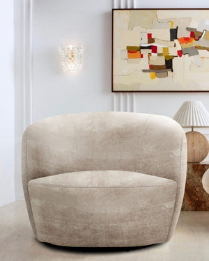 Carina - Swivel Barrel Chair - Miami Mink