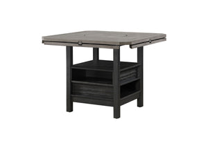  round table with a striking wood veneer top that showcases the natural grain