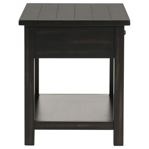 Payne - 1-Drawer Wood End Table With Shelf - Java