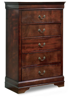 This chest of drawers is the epitome of traditional decor. Its Louis Philippe-style moulding dates back to the mid-19th century, when furnishings were lavish yet somewhat simple. A deep finish brings warmth and elegance into the space.<br><br><b>Additiona