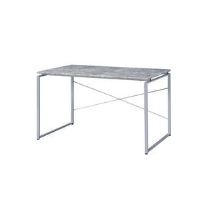 Jurgen - Desk - Faux Concrete & Silver