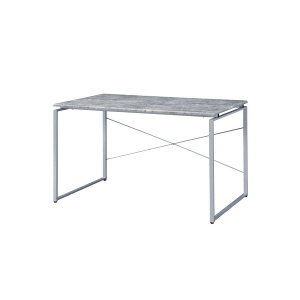 Jurgen - Desk - Faux Concrete & Silver
