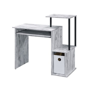Begin your decor with your office at where you put in eight hours a day. Crafted from wood, the wooden desk in rusitc wood finish makes your workplace natural and down to earth. It features two open storage compartments with a desktop shelf ,while a under