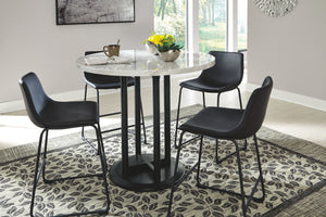  youâ€™ll find this striking 42-" round counter-height table checks all the boxes. Taking a stance for ultra-contemporary design