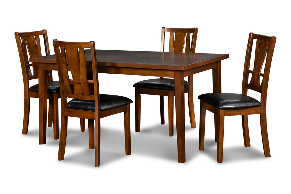 The Dixon 6-Piece Wood Dining Set is a perfect choice for those who value both style and functionality in their dining area. This set, featuring a dining table, four chairs, and a bench, is built from solid Rubberwood, high-quality manufactured woods, and