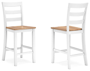 Complement your homeâ€™s simply relaxed sensibility with this counter height bar stool. A crisp white hue offers a chic contrast to the natural wood tone, for a neutral look that vibes with a variety of aesthetics. Its hard, contoured seat design prioriti