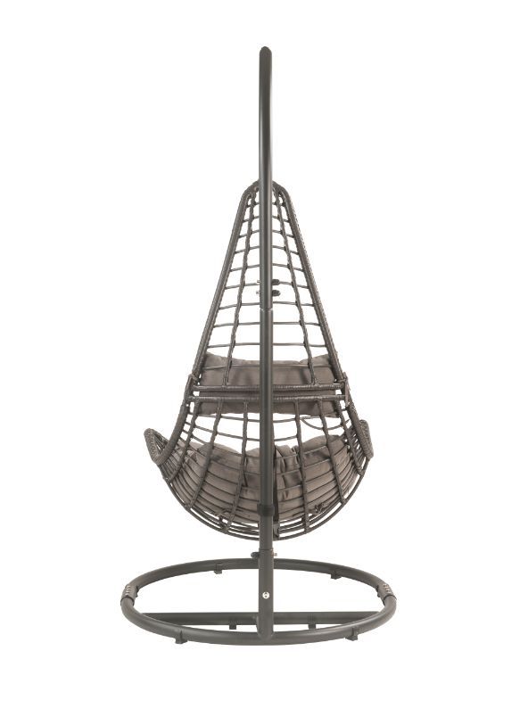 Make the most out of your outdoor space with Uzae patio hanging chair with a stand. Perfect for enjoying the warmer months and catching the sunset. This charming piece is designed to last with its weather-resistant construction and durable structure. The 