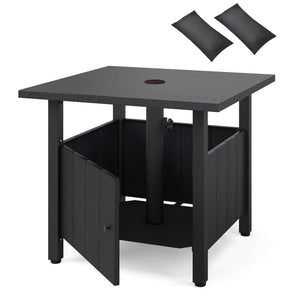 Sturdy zinc-iron alloy structure for enhanced stability<br>Ensure extra sturdiness with reinforced structure and sturdy supporting base<br>Maintain balance thanks to the adjustable foot pads<br>1.89" umbrella hole for most standard patio umbrellas (not in