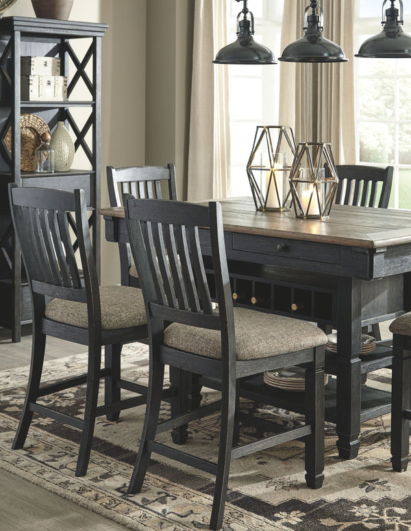 Tyler Creek - Black / Gray - Rectangular Dining Room Counter Table